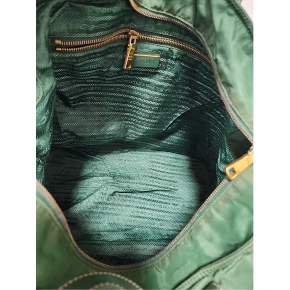 Authentic PRADA Nylon 2way Shopper Tote Bag Green - Picture 12 of 16